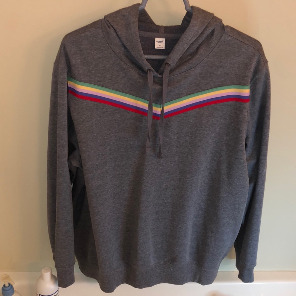 OLD NAVY RAINBOW STRIPE HOODIE
